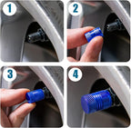 Tire Valve Stem Caps - Tire Air Caps Cover 8 Pack N2 Nitrogen Logo Corrosion Resistant Premium Alloy Universal for Car Truck Motorcycle Bike-Blue
