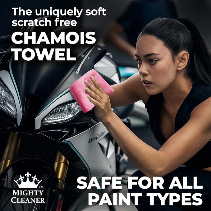 Premium Shammy Cloth for Car Drying - Super Absorbent Reusable Chamois Towel - Scratch-Free - 26'x17'