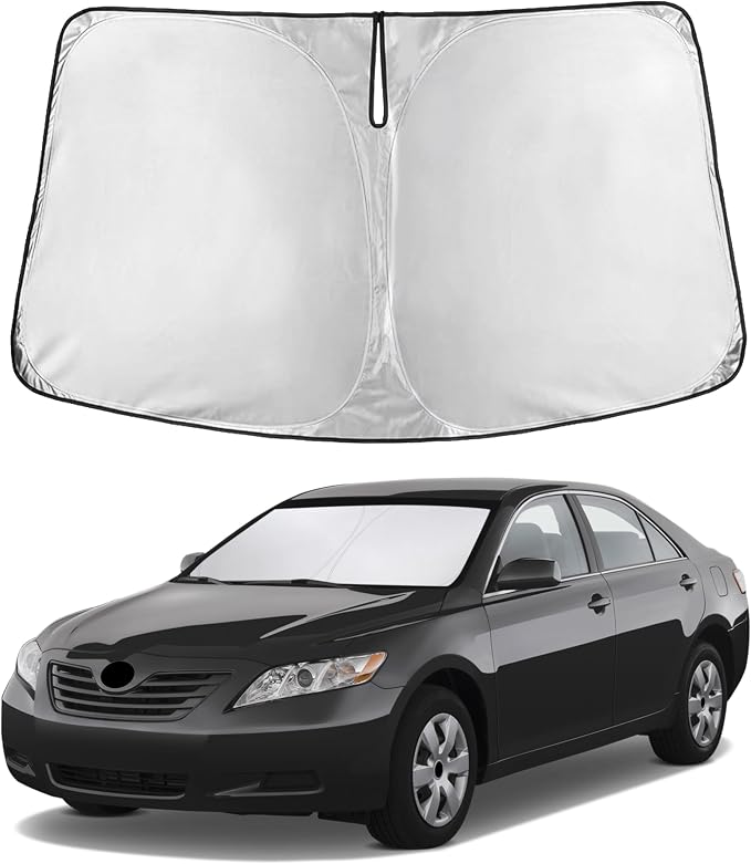 Windshield Sunshade Compatible for Toyota Camry 2007-2009 2010 2011, LE, SE, SE Nightshade, XLE, XSE, TRD, Sun Visor for Front Windshield Sun Shade Cover, UV Heat Protector, Car Accessories