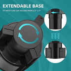 Car Cup Holder Expander Adapter, Extender for Car with Offset Base | Compatible with Yeti 14/24/36oz, Owala 12/24/40oz, Other Large Water Bottles and Mugs in 3.2"-4.0"