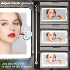 Car Sun Visor Vanity Mirror with Lights, Rechargeable LED Car Visor Makeup Mirror with 3 Color Dimmable Lights - Universal Accessories for Cars, SUVs, Trucks (Black)