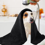 Dog Towels Super Absorbent Microfiber Dog Drying Towel for Drying Dogs Soft Pet Bath Towels and Cats with Embroidered Paw Black and Grey 30inch x 50inch