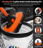 57'' Car Wash Brush with Long Handle Chenille Microfiber Car Wash Kit Mitt Retractable Bent Pole Car Wash Mop for Cars RV Truck Boat (Orange-2)