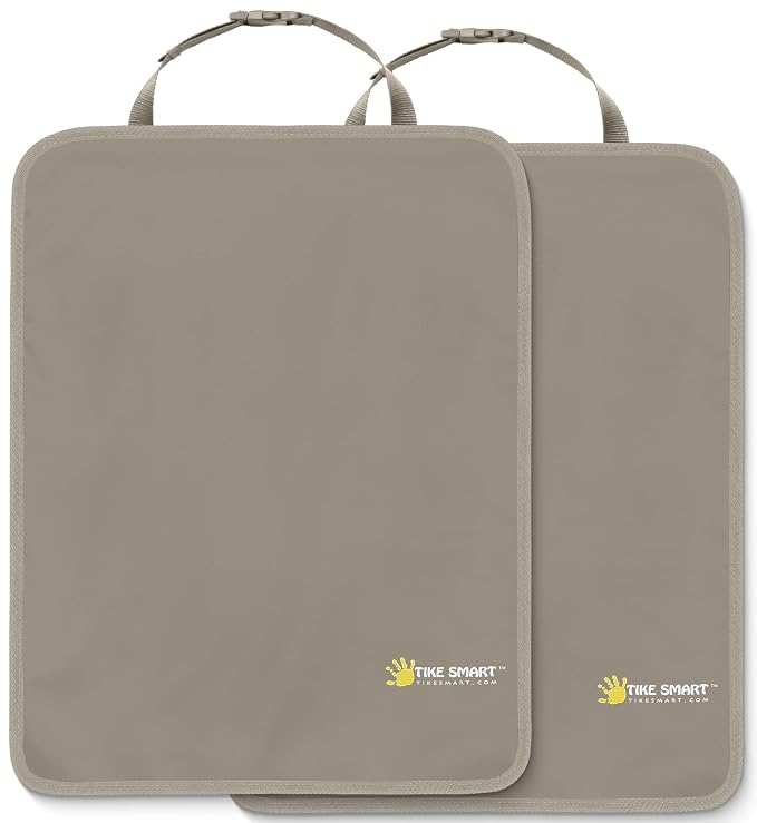 Luxury Clean-Edge Kick Mats - Seat Back Protectors and Seat Covers with Invisible Strap and Stiff Edging (2 Mats)