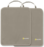 Luxury Clean-Edge Kick Mats - Seat Back Protectors and Seat Covers with Invisible Strap and Stiff Edging (2 Mats)