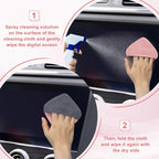 Car Screen Cleaner, 4.1''×4.1'' Microfiber Dashboard Wipes, Square Microfiber Cloth, Automotive Display Wipes,Vehicle Screen Cleaner Tool for Dashboard Display, Car Interior Tool (Pink)