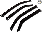 WV-258 Outside Mount Window Visor Deflector Rain Guard Dark Smoke 4-pc Set, Compatible with 1996-2005 Hyundai Sonata