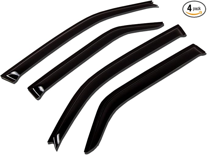 WV-690 Outside Mount Window Visor Deflector Rain Guard Dark Smoke 4-pc Set, Compatible with 2010-2016 Cadillac SRX