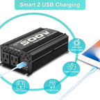 500 watt Power Inverter for Vehicles,Small car,12 Volt to 110/120 Volt for car Cigarette Lighter RV semi Truck Vehicle Inverter with 2 AC Outlets 2USB Ports-500W (500W)