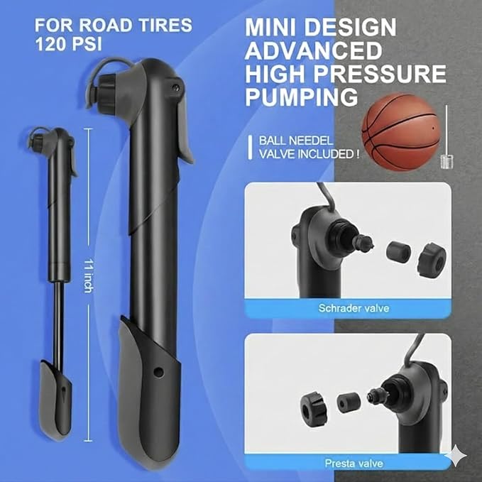 Bike Repair Kit, 27-Piece Bicycle Tire Repair Kit with 120 PSI Mini Pump, 16-in-1 Multitool, Tire Levers, Patches & Saddle Bag for Road & Mountain Bikes