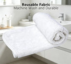 White Dual-Sided Microfiber Face Towels, 3pcs 16"x16" Ultra Absorbent Quick Dry Hair Towels, Exfoliating Face Cloths for Dead Skin, Makeup Remover & Sensitive Skin, Lint-Free Reusable Cleansing Cloths