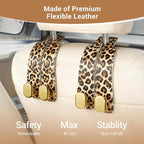 2 Pack Purse Hook for Car Headrest, Car Seat Back Storage Hook for Purses and Bags, Car Back Seat Headrest Purse Holder, Hanger Storage Organizer (Leopard)