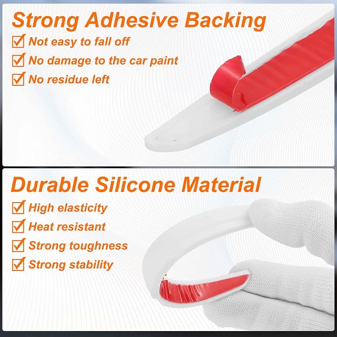 4pcs Car Door Edge Guards Protectors Silicone Side Doors Edge Protector Trim Strip Anti-Scratch Universal Vehicle Exterior Accessories for Car SUV Pickup Truck, White