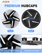 Hubcap Wheel Covers Hub Caps 15 Inch Set of 4 White Universal Wheel Rim Cover R15 Stylish Car Decor Wheel Covers for Toyota Camry Nissan Mazda (White, 15 inch)