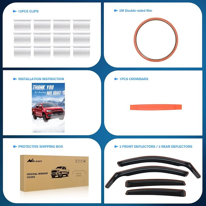 Durable in Channel Rain Guards for Honda Civic Hatchback 2016 2017 2018 2019 2020 2021 Window Deflectors, Vent Window Visors-4pcs