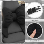 2PCS Cute Bow Car Headrest Pillow,Comfortable & Breathable Car Neck Pillows for Relief Neck Fatigue,Universal Head Rest Pillow for Cars Decoration as Birthday Gifts for Women,Girl (Black/2PCS)