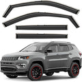 Window Deflectors Smoke Tinted In-Channel Side Window Vent Visor Deflectors Rain Guards Compatible with Compass 2017-2026 - 4pcs. GW0720