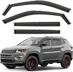 Window Deflectors Smoke Tinted In-Channel Side Window Vent Visor Deflectors Rain Guards Compatible with Compass 2017-2026 - 4pcs. GW0720