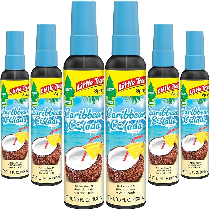 Car Air Freshener | Spray Provides a Long-Lasting Scent for Auto or Home | On-the-go Freshness | Caribbean Colada, 6 Air Fresheners