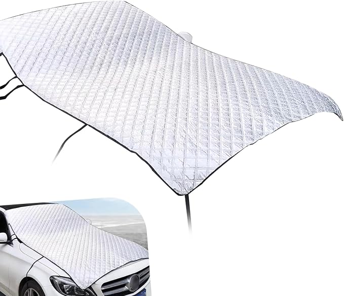 Car Hood Cover, Multi-Layer Thickening Waterproof Coat Front Windshield Hood, All Weather Waterproof Frostproof Half Car Covers, Universal for Most Cars