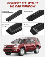 Outside-Mount Window Rain Guards Fit for Toyota 4Runner 2003 2004 2005 2006 2007 2008 2009, Window Visors Wind Deflector Dark Smoke Vent Shades 4ps-B37