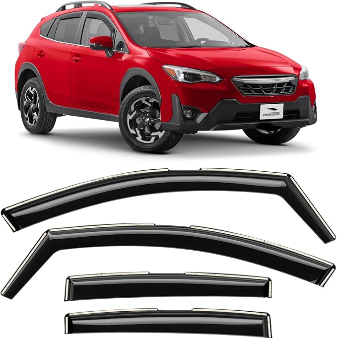 Voron Glass in-Channel Extra Durable Rain Guards for Subaru XV Crosstrek 2018-2023/Subaru Impreza 2017-2023 Hatchback, Window Deflectors, Vent Window Visors, 4 Pieces - 200477