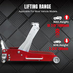 Floor Jack 3 Ton,Full Aluminum Ultra Lightweight Low Profile Car Jack with Dual Piston Quick Lift Pump,Hydraulic Racing Floor Jack for Vehicle,6,000 lb Capacity,Red