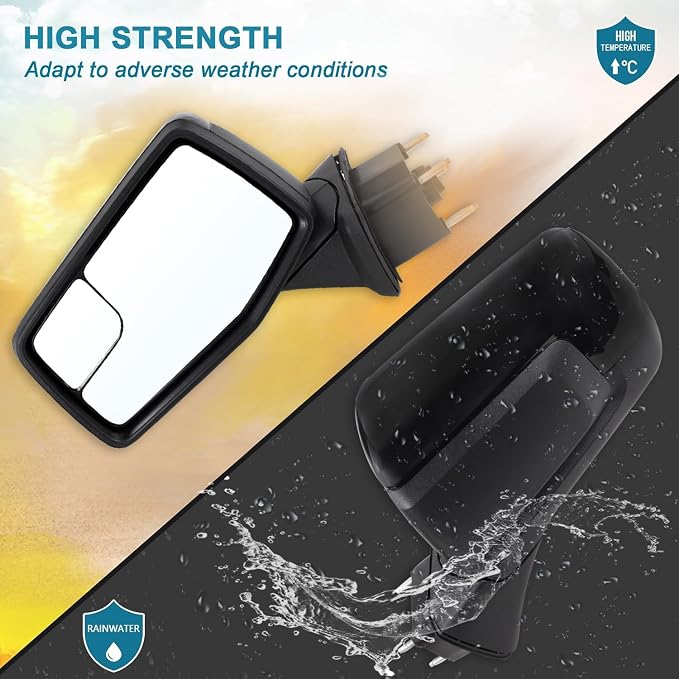 Left Driver Side Mirror Compatible with 2019 2020 2021 2022 2023 2024 2025 Chevy Silverado 1500 Black Replace #GM1320582(0Pins)