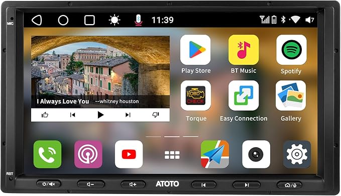 S8 8-Core 7inch Android Double Din Car Stereo Receivers, Wireless CarPlay & Android Auto, Built-in 4G, WiFi/BT/USB, Dual Bluetooth, 4G+32G, SCVC&HD LRV, DSP, AI Chat&GPS Tracking, S8G2A74MS