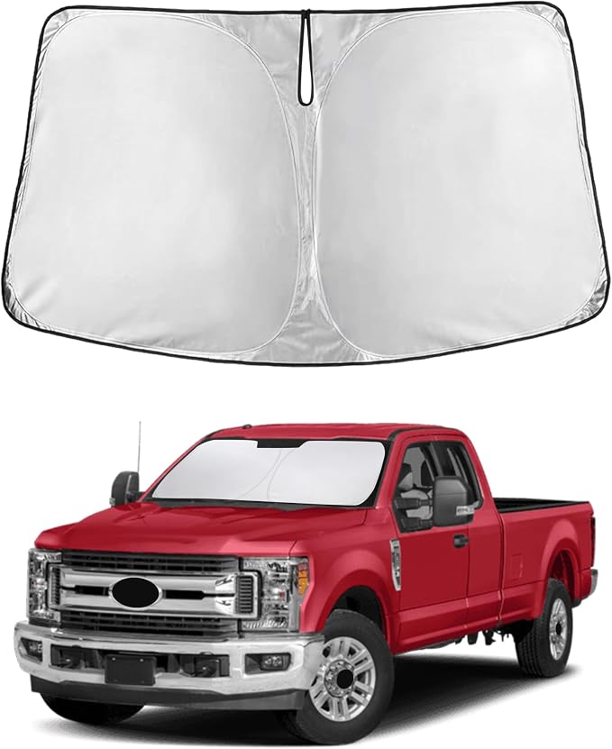 Windshield Sunshade Compatible for Ford F-250 F-350 Super Duty 2Dr Regular Cab,4Dr Super Crew Cab,Super Cab 2008-2014 2015 2016, Sun Visor for Front Window Sun Shade Cover, Car Accessories