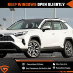Rain Guards Fit for Toyota RAV4 2019-2025, Tape-On Window Deflector Extra Durable Side Sun Rain Guard 2019 2020 2021 2022 2023 2024 2025 RAV4 Visor Deflectors Black 4 PCS