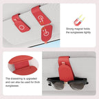 Sunglass Holder for Car Visor, Red, 2 Packs | Suede Cloth, Magnetic, Organizer for Car Accessories