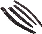 WD2-211 Dark Smoke 4 Pcs Set Window Visor (Outside Mount) Deflector Rain Guard Compatible with 2008-2012 Honda Accord Sedan