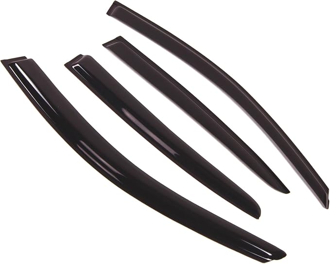 WD2-211 Dark Smoke 4 Pcs Set Window Visor (Outside Mount) Deflector Rain Guard Compatible with 2008-2012 Honda Accord Sedan