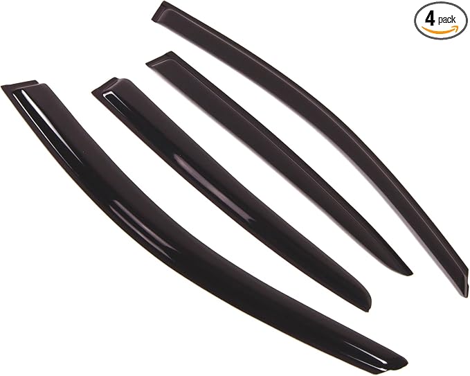 Outside Mount Window Vent Visors Rain Guards Compatible with Honda Accord Sedan 2008-2012 | Side Window Wind Deflectors Rain Shields | Black Tinted, 4 Pcs Set, BGWV-211