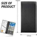 Car Registration and Insurance Holder,PU Leather Car Glove Box Organizer Car Document Holder for ID,Driver's License (Carbon Fiber Black)