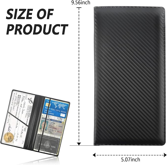 Car Registration and Insurance Holder,PU Leather Car Glove Box Organizer Car Document Holder for ID,Driver's License (Carbon Fiber Black)