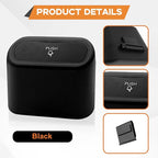 Car Trash Can, Mini Portable Car Bin with Lid & with 1 Roll Trash Bag, Leakproof Hanging Cars Storage Bag Container for Car, Home and Office (Black)