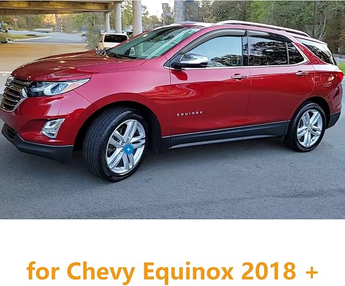 Tape On Window Visors Rain Guards Car Sun Shade Vent for 2018-2024 Chevrolet(Chevy) Equinox,Side Vent Window Wind Deflectors Guard Shade for Equinox 18-24,Sun Visor for Car,4-Pieces Set