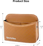 Car Door Organizer, PU Leather Storage Pouch with Strong Sticky Back for Phone, Keys - Fits Car Seat Side Pocket & Console Gap, Universal Car Accessories - Brown