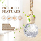 100 Pcs Car Air Fresheners Diffuser with Wooden Cap Empty Aromatherapy Diffuser Clear Car Fragrance Holder Pendant Hanging Perfume Fresheners Bottles for Decor(Round Diamond,Clear)