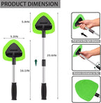 Car Windshield Cleaning Tools, Expandable Car Window Cleaner kit with 4 Reusable Microfiber Pads, Bottles, Windshield Cleaning Wand Tool, Auto Interior Dust Brush, for Trucks, SUVs, RVs etc