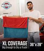 Extra Large Dual-Color Car Drying Towel XL - Edgeless & Ultra Soft & Absorbent - 36" x 28" - 1200 GSM Twisted Loop Microfiber Towel for Cars - Drying Towel Car Detailing - Car Wash Towels