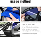 2Pcs Carbon Fiber Side Mirror Rain Visor Guard, Auto Rain Eyebrow Guard, Universal for Cars, Trucks and SUVs (Transparent)