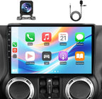 Qualcomm 8Core 64GB Car Radio Stereo Upgrade for Jeep Wrangler JK 2007-2018 Dodge Ram 1500 2500 2009 2010 2011 2012 Grand Cherokee with CarPlay Android Auto