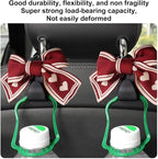 Mandark 2PCS Car Seat Headrest Hooks, Cute Bow Vehicle Hooks for Purses and Bags, Automotive Purse Hook Hanger Interior Decoration Accessories, Universal for SUV, Sedan, Truck (Red/White)