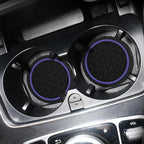 Mandark 2PCS Car Cup Holder Coasters, 2.75 Inch Non-Slip Insert Water Bottle Holder Pads, Dustproof Automotive Interior Accessories Mat, Universal for Vehicles, Trucks, RVs and More(Black/Purple)
