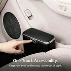 Car Trash Can with Lid - Leakproof Mini Garbage Bin for Door or Seatback,Premium ABS Auto Organizer,Space-Saving Car Garbage Can for Commuters,Families and Pet Owners,Fit for SUV,Sedan,Truck (Black)