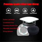 Suction Cup Blind Spot Mirror, HD Glass Frameless Removable Convex Wide Angle Rear View Mirror (Fan Shape, Pack of 2)