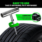 Rhino USA Tire Repair Kit (86-Piece) Professional Heavy Duty Tire Plug Kit to Fix Punctures & Patch Flats with Ease - Ultimate Tubeless Tire Repair Tools for Car, Motorcycle, ATV, UTV, RV and Trailer